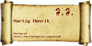 Hartig Henrik névjegykártya